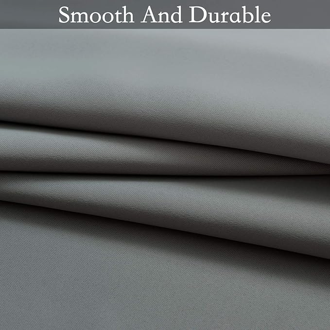 SimpleHome Ombre Curtains 52 x 63 Inch for Bedroom 2 Panels, Gradient Grey White to Gray Light Blocking Thermal Insulated Grommet Room Darkening Window Curtain/Drapes for Living Room