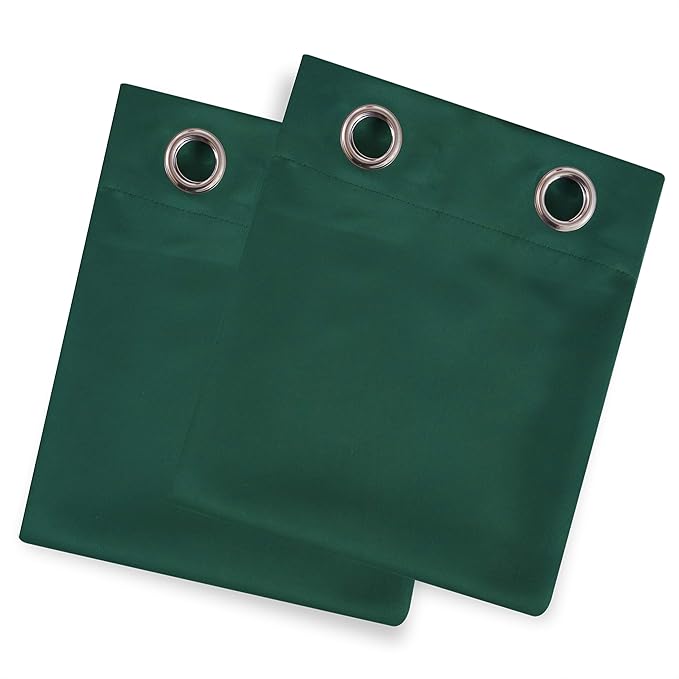 LEMOMO Dark Green Thermal Blackout Curtains/42 x 95 Inch/Set of 2 Panels Room Darkening Curtains for Bedroom