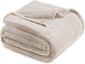 Exclusivo Mezcla Fleece Blanket Twin Size for Bed, Super Soft and Warm, All Season, Cozy, Plush, Lightweight, 60x80 Inches Camel