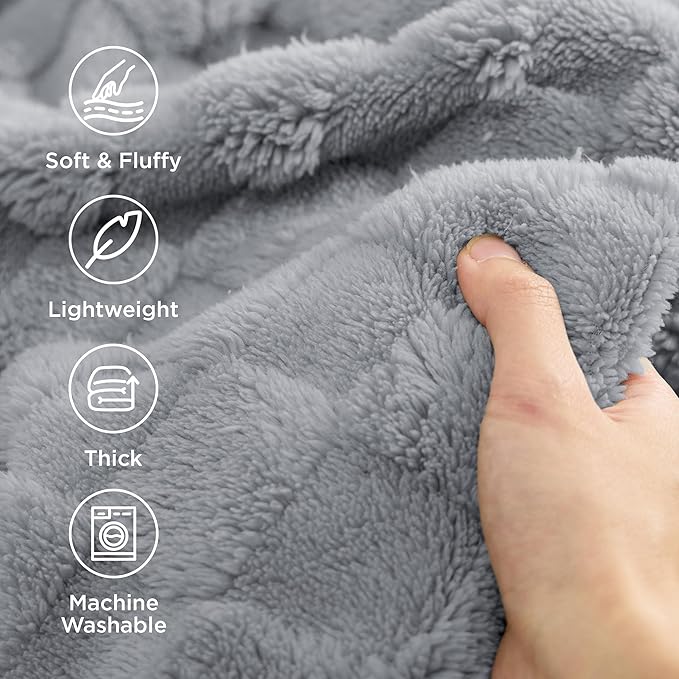 Bedsure GentleSoft King Size Blanket for Bed - Super Soft Cozy Blankets for Kids Girls, Large Fuzzy Fleece Throw for Bedroom Decor, Silver Grey,108x90 Inches
