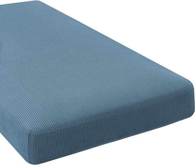 H.VERSAILTEX Super Stretch Individual Chaise Cover Sectional Couch Covers for L Shaped Sofa Both Left/Right Featuring Thick Jacquard Textured Twill Fabric (1 Piece Chaise Cover, Dusty Blue)