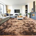 Pionblank 9x12 Area Rug, Large Area Rug for Living Room, Shag Rug for Bedroom Brown, Soft Furry Non Slip Carpet for Kids Room Nursery Teens Dorm Home Decor, Tie-Dyed Coffee