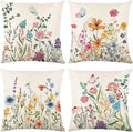 ONFAON Spring Decorations for Home - Spring Pillow Covers 18x18, Outdoor Pillow Covers Springtime Farmhouse Throw Pillow Cover Garden Linen Cushion Case for Home Decor