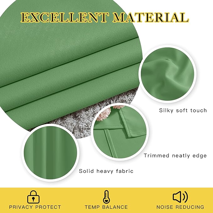 NICETOWN Blackout Curtain Panels 90 - Window Treatment Energy Saving Thermal Insulated Solid Grommet Blackout Drapes for Living Room (Forest Green, 1 Pair, 66 by 90-Inch)