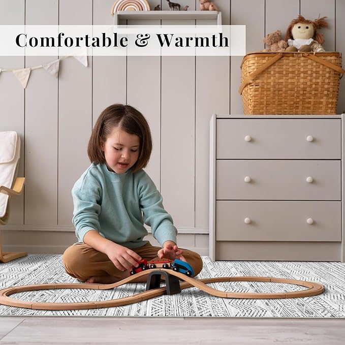 2x3 Washable Entryway Area Rug: Moroccan Small Runner Rug for Hallway Soft Modern Non Slip Door Mat with Rubber Backing Low Pile Thin Floor Carpet for Kitchen Bathroom Bedroom Indoor(Grey,2x3)