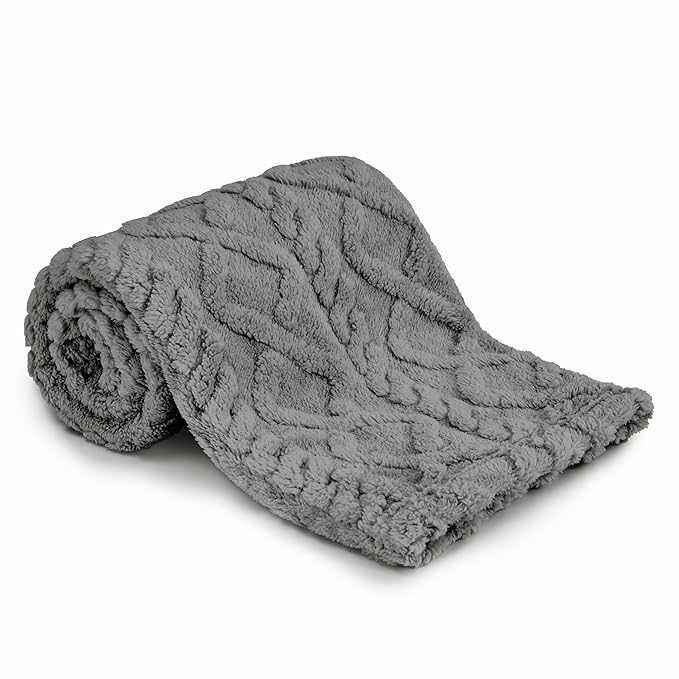 Sherpa Fleece Baby Blanket, Ultra Soft Fluffy Premium Baby Blankets for Boys Girls, Cozy Infant Toddler Newborn Receiving Blankets for Crib Stroller 30”×40” (Grey)