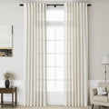 Cream Linen Curtains 127 Inches Long 2 Panels Set for Living Room Extra Long Back Tab Curtains Neutral Farmhouse Light Filtering Semi Sheer Linen Drapes Ceiling to Floor for Large Window 52x127