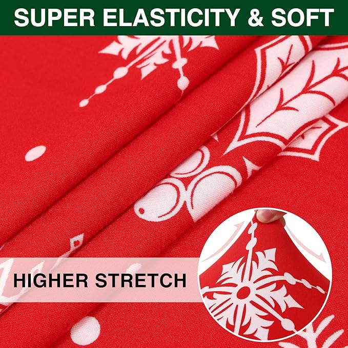 Smiry Printed Couch Cushion Covers, Stretch Soft Couch Covers for Sofa, Washable Non-Slip Sofa Slipcover Furniture Protector for Indoor and Outdoor (1 Pack, Red)