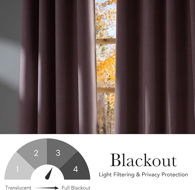NICETOWN Faux Linen Pink Blackout Curtains 84 inches Long for Living Room - Privacy Panels for Bedroom, Modern Farmhouse Style Easy Care Grommet Top, 2 Panels, W52 by L84