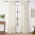 Nanspring Modern Linen Curtains 96 Inches Long for Living Room Light Filtering Semi Sheer Curtain Back Tab Neutral Luxury Modern Farmhouse Decor Linen Blend Drapes for Bedroom 52x96, 2 Panels