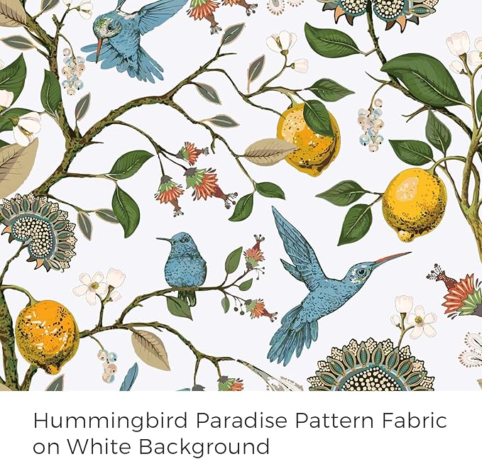 Topfinel Blue and White Winter Coquette Vintage Fancy Hummingbird Patterned Shabby Chic Farmhouse Room Darkening for Dining Room Living Room Bedroom,Floral Drapes 84 Inch Length Grandmillennial Decor