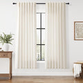 Nanspring Modern Linen Curtains for Living Room 72 Inches Long Light Filtering Semi Sheer Curtain Back Tab Neutral Luxury Modern Farmhouse Decor Linen Blend Drapes for Bedroom 52x72, 2 Panels