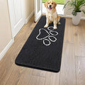 Smiry Dog Door Mat for Muddy Paws, Absorbent Dirt Trapper Non Slip Quick Dry Washable Chenille Mat for Mud Dogs, Entry Rug for Indoor and Outdoor (47x24 Inches, Black and White)