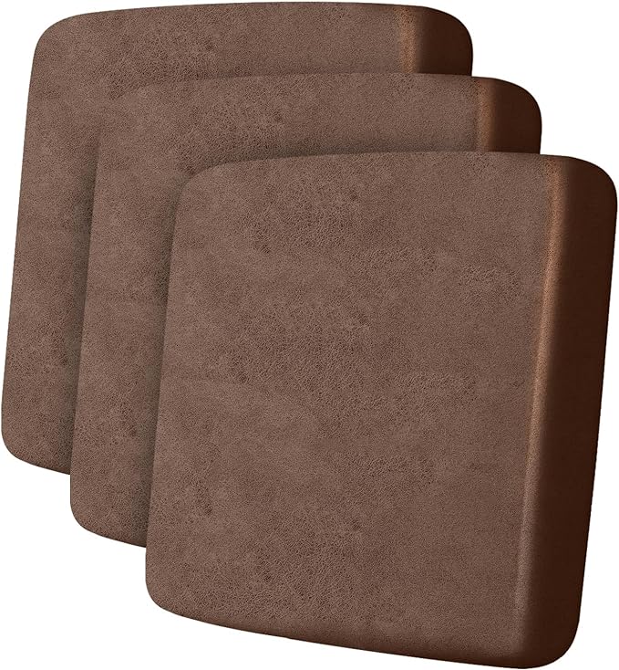 Leather Look Couch Cushion Covers Sofa Seat Slipcovers Sets Couches Furniture Protector for Sectional Armchair Loveseat Pets Kids Stretch Spandex Fabric (3 Cushion XL Sofa, Brown)
