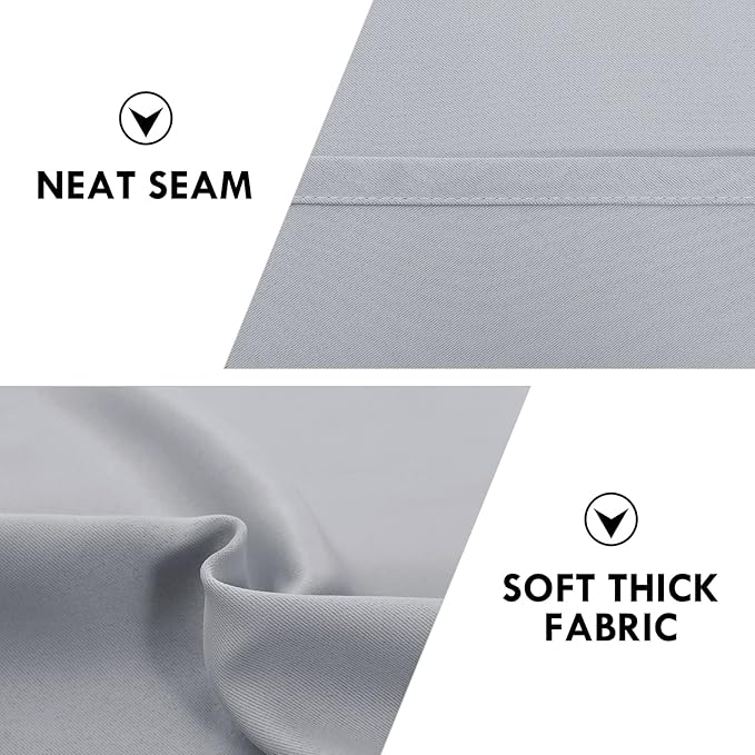 DWCN Silver Grey Short Blackout Curtains for Bedroom, Thermal Insulated Energy Saving Room Darkening Curtains for Living Room (W60 x L36 inch, Set of 2 Panels, Top of Rod Pocket)