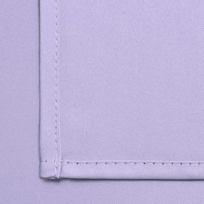 Yakamok Blackout Small Window Curtains with Grommet Top, Room Darkening Thermal Insulated Window Panel Drape for Bedroom Bathroom, 52Wx36L, Lilac, 2 Panels