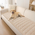 Smiry Couch Cover for Dogs Washable, Non Slip Fuzzy Pet Couch Covers for 3 Cushion Sofa Pet Friendly, Thick Soft Sofa Slipcovers Cushion Protector (Apricot, 27.6" x 47")