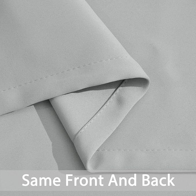 Yakamok Light Grey Blackout Curtains, Thermal Insulated Room Darkening Grommet Drapes for Bedroom(38Wx72L, One Pair)