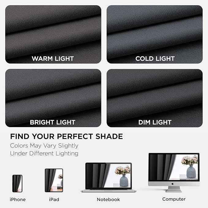 Joydeco Blackout Curtains 63 Inch Length 2 Panels Set, Thermal Insulated Long Curtains& Drapes 2 Burg, Room Darkening Grommet Drapes for Living Room Bedroom Window (W52 x L63 Inch, Dark Grey)