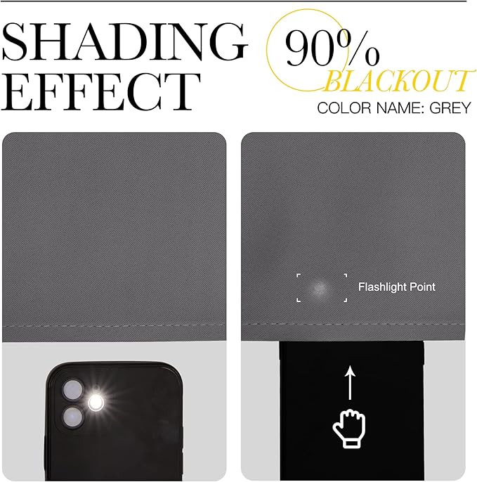 NICETOWN Blackout Curtain Panels for Window - Thermal Insulated Rod Pocket Blackout Drapes/Draperies for Dining Room (2 Panels, W62 x L63 inches, Grey)