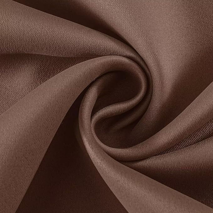 Joydeco Blackout Curtains 54 Inch Length 2 Panels Set, Thermal Insulated Long Curtains& Drapes 2 Burg, Room Darkening Grommet Drapes for Living Room Bedroom Window (W52 x L54 Inch, Brown)