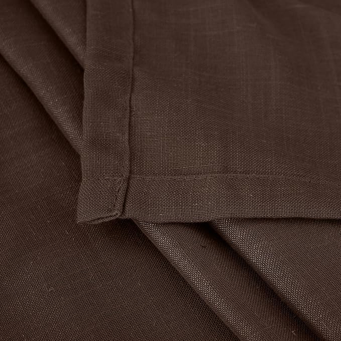BGment Brown Linen Curtains 72 Inches Long for Living Room, Window Drapes Rustic Textured Semi Sheer for Farmhouse Beroom Dining Room Decor Rod Pocket Lightweight, 2 Panels Set, Each 52 Inch Wide