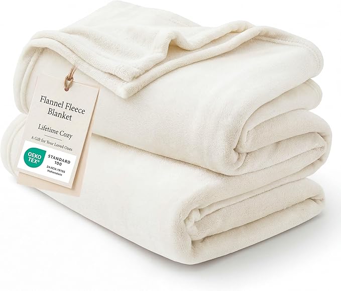 Bedsure GentleSoft Fleece Bed Blankets Full Size Cream - Soft Lightweight Plush Fuzzy Cozy Luxury Blanket Microfiber, 84x90 inches