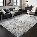 Toneed Abstract Area Rug Modern Washable Rug Soft Non Slip Rug Low Pile for Bedroom Living Room Dining Room Blue 8x10 Feet