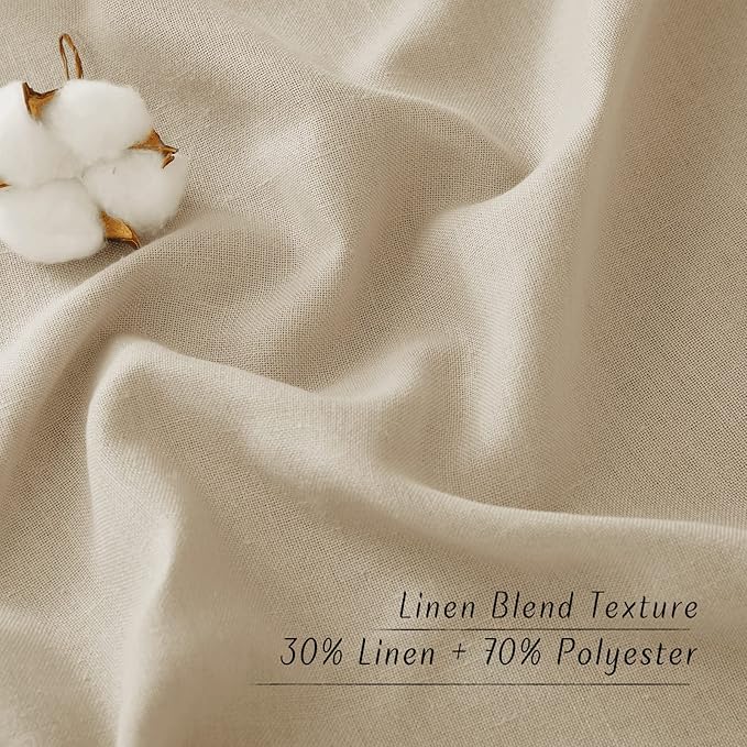 NICETOWN Thick Linen Blend Flax Angora Curtains 63 inches Long, Grommet Linen Weave Privacy Assured with Light Through Window Treatments for Bedroom/Kids Room, W55 x L63, 2 Pieces
