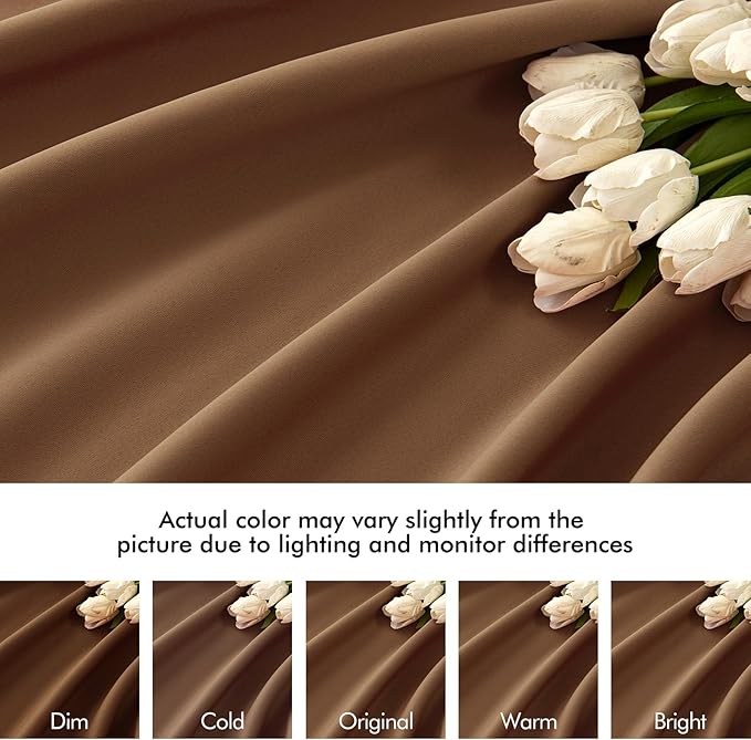 MIULEE Back Tab Blackout Curtains 108 Inch Long 2 Panels Set for Living Room Bedroom, Rod Pocket/Pinch Pleated Extra Long Thermal Insulated Room Darkening Light Blocking Drapes, Cappuccino Brown