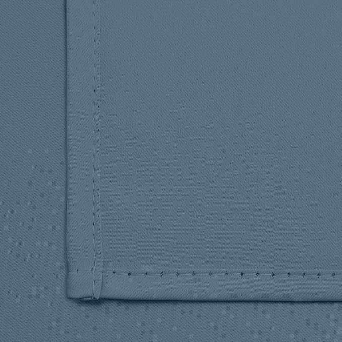 Yakamok 36 Inch Length Blackout Curtains for Bedroom, Light Blocking Drapes Room Darkening Thermal Insulated Solid Grommet Panels for Living Room(38Wx36L, Stone Blue, 2 Panels)