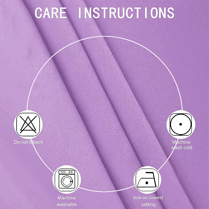 LEMOMO Blackout Curtains 52 x 95 inch/Lavender Curtains Set of 2 Panels/Thermal Insulated Room Darkening Bedroom Curtains