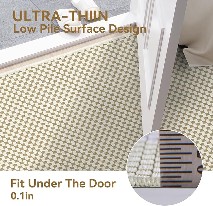 YDKGL 3x5 ft Area Rug Entryway Runner Rug Non Slip Washable, Boho Woven Kitchen Runner Rugs Door Mat Entry Rugs Carpet for Indoor Foyer Backdoor Hallway Floor Bedroom Living Room, Beige