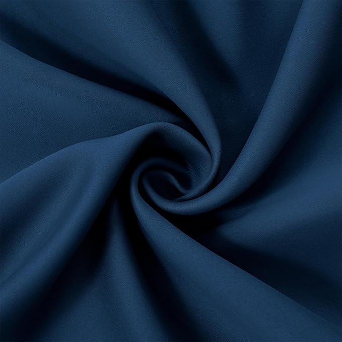 LEMOMO Blackout Curtains 66 x 95 inch/Navy Blue Curtains Set of 2 Panels/Thermal Insulated Room Darkening Bedroom Curtains
