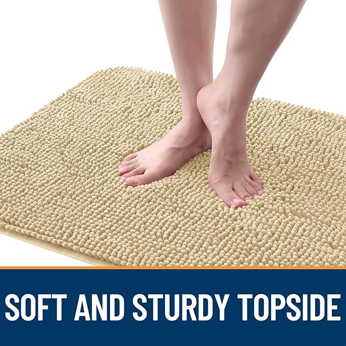 OLANLY Dog Door Mat for Muddy Paws 70x35, Absorbs Moisture and Dirt, Absorbent Non-Slip Washable Doormat, Quick Dry Chenille Mud Mat for Dogs, Entry Indoor Entryway Carpet for Inside Floor, Sand
