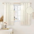 LAMIT 54 Inch Short Window Linen Curtains, Cream Ivory Light Filtering Panels Back Tab and Rod Pocket Neutral Drapes for Bedroom/Living Room, Natural, 2 Panels, 34 x 54 Inch