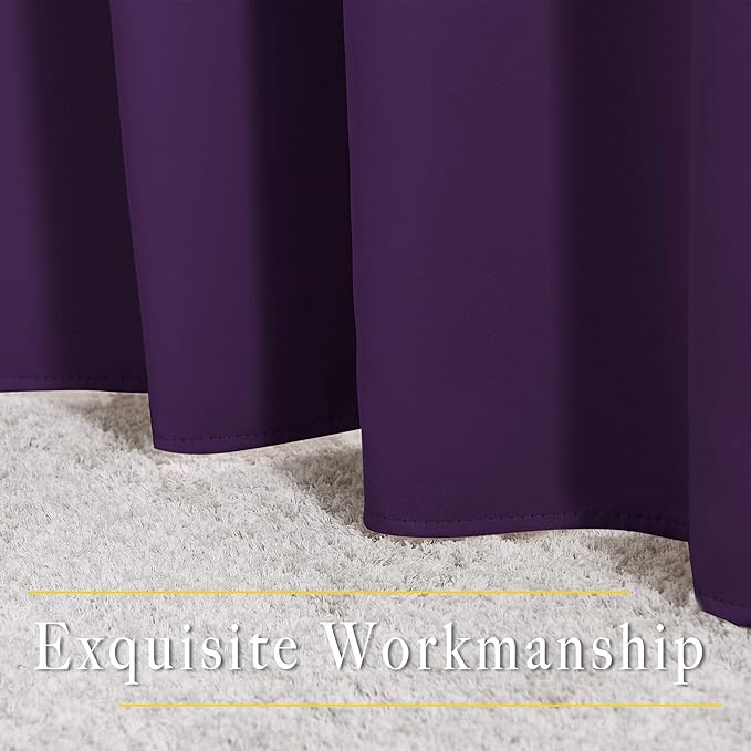 NICETOWN Blackout Curtains Drapery Panels - Window Treatment Royal Purple Blackout Curtains/Panels for Bedroom/Living Room Window, 84 inches Long, 2 Panel Set