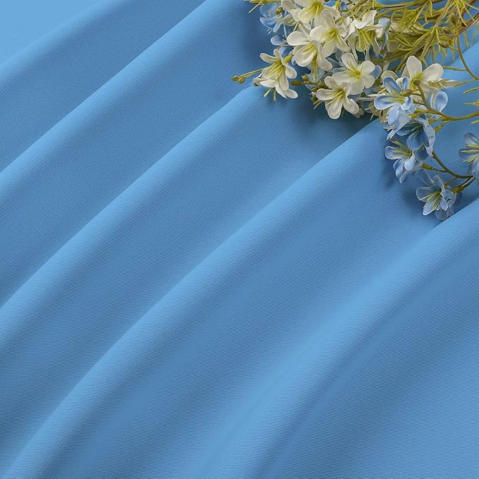 CUCRAF Light Blue Blackout Curtains 108 inch Length 2 Panels Set, Rod Pocket Room Darkening Drapes for Bedroom Living Room, Insulated Thermal Light Blocking Window Curtain (W52 x L108 Inch)