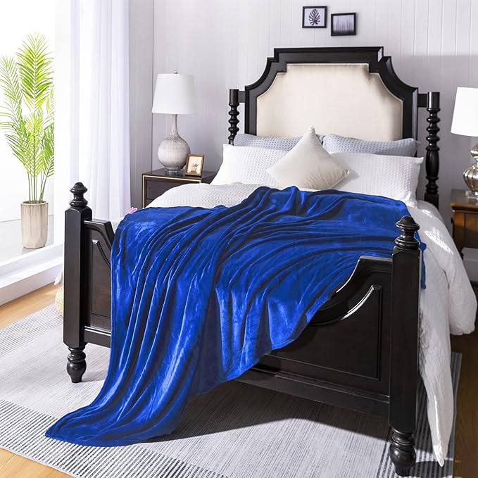 JIAHANNHA Royal Blue Throw Blanket Fleece Blanket 60"x80",Super Soft Cozy Plush Throw Blanket for Couch Sofa Bed,Warm and Lightweight Bed Blankets for Adults