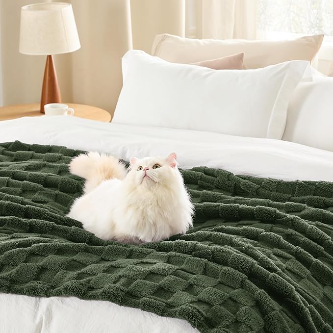Bedsure GentleSoft King Size Blanket for Bed - Super Soft Cozy Blankets for Kids Girls, Large Fuzzy Fleece Throw for Bedroom Decor, Olive Green,108x90 Inches
