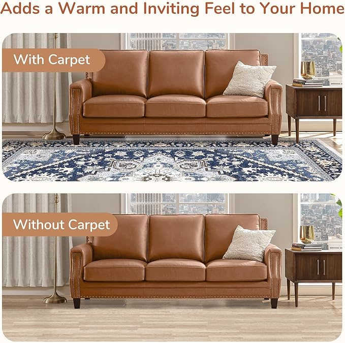 OPPODREAM Soft Throw Rugs 2x3, Small Washable Entryway Rugs 2 x 3 with Non Slip Backing, Low-Pile Faux Cashmere 2 x 3 Carpet, Navy Blue & Gold