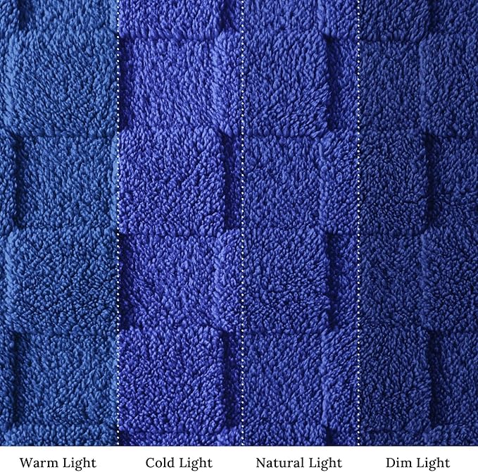 Exclusivo Mezcla Queen Size Flannel Fleece Blanket, Super Soft and Warm Lightweight Checkered Pattern Blankets for All Seasons, 90x90 Inches, Cobalt Blue