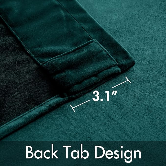 MIULEE Velvet Curtains 2 Panels Luxury Blackout Curtains for Bedroom Living Room Thermal Insulated Christmas Home Decor Super Soft Window Drapes Rod Pocket & Back Tab, Emerald Green, W52 x L72 inches