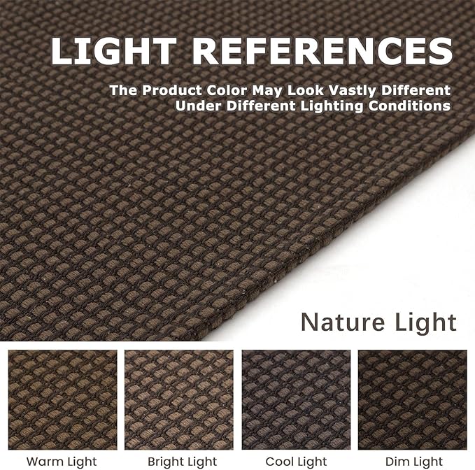 KOZYFLY Runners for Hallways 2x8 ft Washable Kitchen Runner Non Slip Rubber Backed Hall Runners Cotton Entryway Runner Rugs Floor Carpet for Indoor Backdoor Bedroom Kitchen, Reddish Brown/Coffee