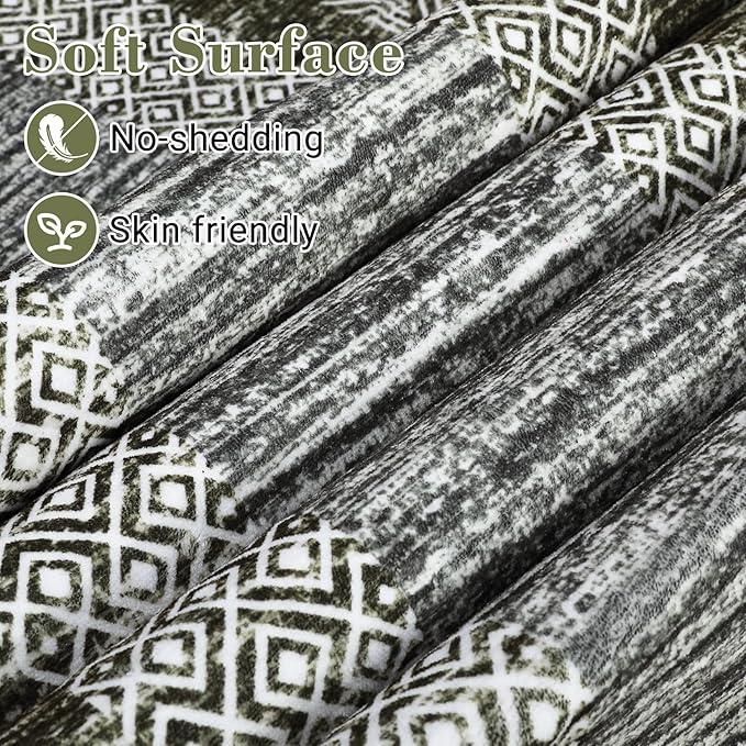 Washable 2.5x10 Kitchen Runner Rug, Easy Clean Geometri Rugs for Hallway Entryway, Indoor Outdoor Non Slip Rug Farmhouse Morden Carpet Door Mat Area Rug for Laundry Room Green