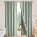Joydeco Blackout Curtains for Bedroom - 100% Light Blocking 2 Panels Sage Green Drapes 42" W x 84" L, Thermal Insulated Room Darkening Curtains, Linen Textured for Living Room, Rod Pocket & Back Tabs