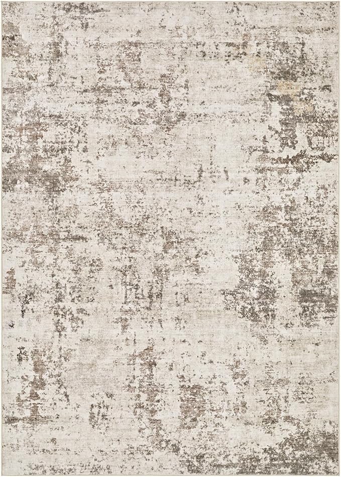 9x12 Area Rug Living Room Rugs - Washable Neutral Modern Abstract Soft Thin Large Rug Indoor Floor No Slip Rug Carpet for Bedroom Under Dining Table Home Office Decor - Dark Brown