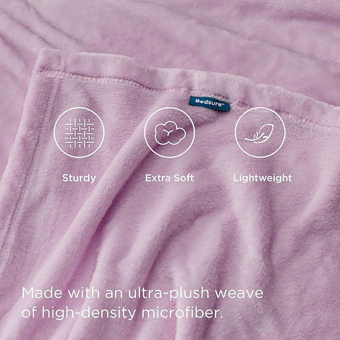 Bedsure GentleSoft Fleece Blankets King Size Lilac Lavender - Bed Blanket Soft Lightweight Plush Cozy Fuzzy Luxury Microfiber, 108x90 inches