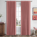 MIULEE 100% Blackout Linen Curtains for Bedroom, Dusty Rose Solid Luxury Decor Thermal Insulation Room Darkening Drapes for Living Room Nursery Back Tab Rod Pocket 42 x 72 Inches, 2 Panels