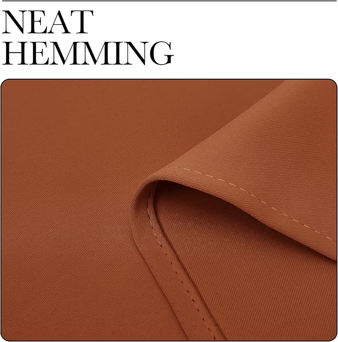 NICETOWN Burnt Orange Blackout Extra Long Curtains for Sliding Door, 55 by 120, 2 Pieces, Blocking Out Sunlight Window Treatment Modern Design Grommet Curtain Panels for Dining Room